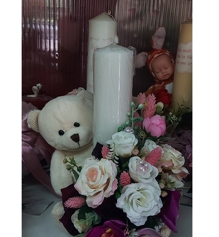 VELA DECORADA PARA BAUTIZOS